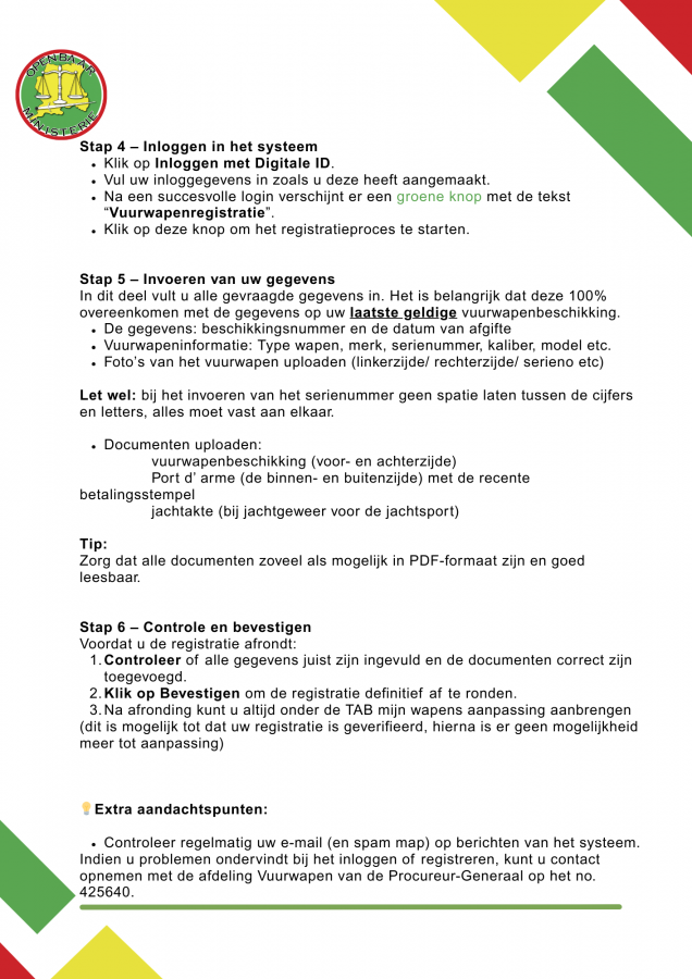 Online registratie voor individuele vuurwapenvergunningshouders